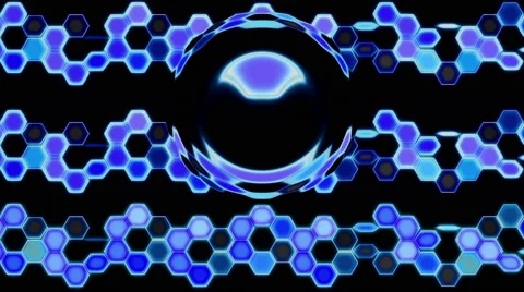 Looping Hexagon Tech Abstract with ocular effect - 4K Resolution Ultra HD Stock Footage 42015957