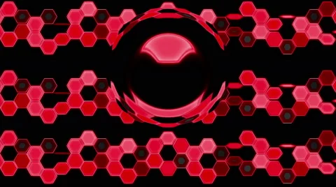 Looping Hexagon Tech Abstract with ocular effect - 4K Resolution Ultra HD Stock Footage 42051440