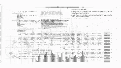 Looping HUD elements animation.Black and white. Video stock 77396519