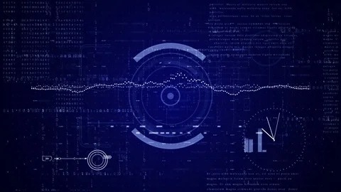 Looping HUD elements animation.BLUE color. Stock Footage 77396467