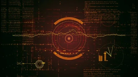 Looping HUD elements animation.Yellow energy color. Stock Footage 77396485