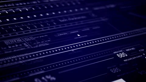 Looping HUD technological background.User Interface data display.Seamless 2GFX Stock Footage 253884151