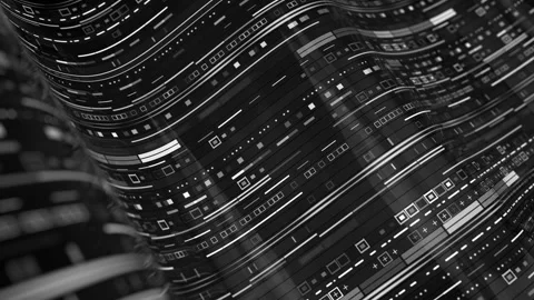 Looping HUD technological infographic elements. Seamless 3D Technology Sci Fi Stock Footage 264499856