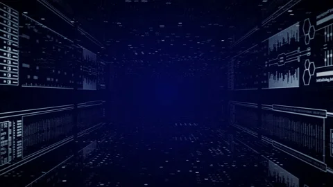 Looping HUD technological tunnel. 動画素材 122629407