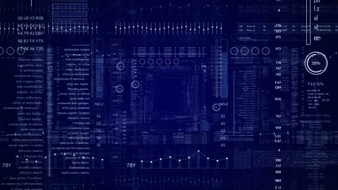 Looping HUD technological User Interface. Stock Footage 128508969