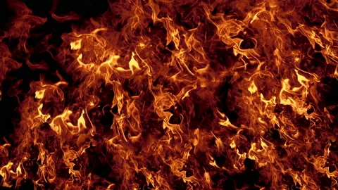 Looping Huge Fire Flames. Fire wall in slow motion. Vidéo 93687626