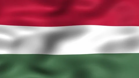 Looping hungary flag waving animation seamless for background Stock Footage 307154170