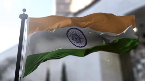 Looping Indian Flag Animation Stock Footage