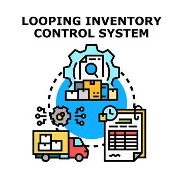Looping inventory control system controlling product logistics and management 스톡 일러스트