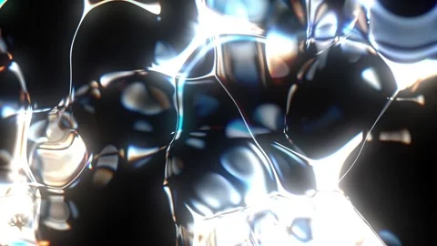 Looping Iridescent Liquid Gradient Bubble with Dreamy Glow Background Animation Video stock 325888816