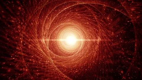 Looping  Journey through matrix wireframe vortex shining rotating Stock Footage 143104387