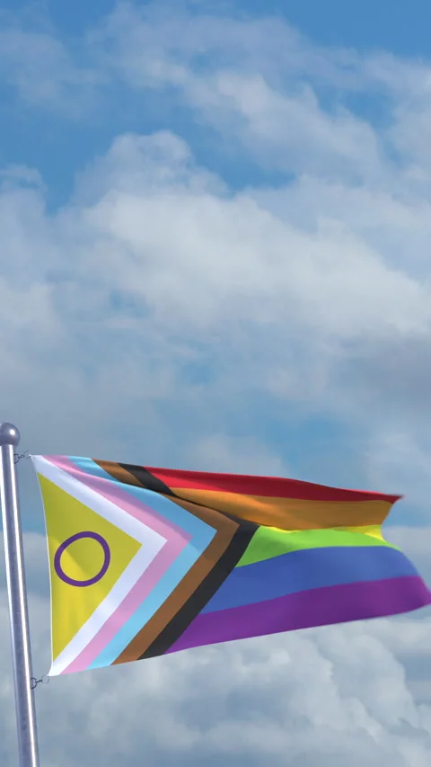 Looping LGBTQ+ flag on flagpole Stock Footage 290878142