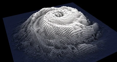 Looping low-resolution storm simulation/visualization, plus luma matte Stock Footage 119048255