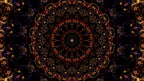 Looping Mandala video 4k, Live VJ footage, psychedelic VJ visuals, beautiful Stock Footage 312669195