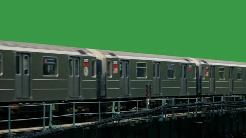 Looping Manhattan Subway Train Green Screen Stock Footage 339510420