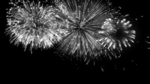 Looping Matte Isolated Fireworks Stock Footage