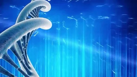 Looping medical background with DNA molecule Video stock 98247357