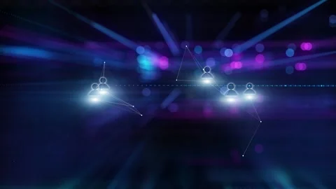 Looping metaverse cyberspace network with people icons animation Vídeo Stock 332811349