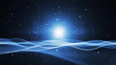 Looping metaverse cyberspace network waves background Video stock 332810900