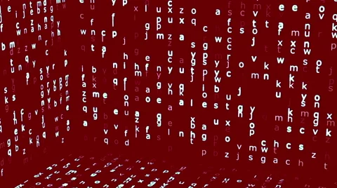Looping Moving Random Letters with Red Background - 4K Resolution Ultra HD Stock Footage 42061964