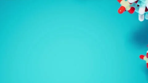 Looping multi colored DNA rotating on blue background Stock Footage 155222125