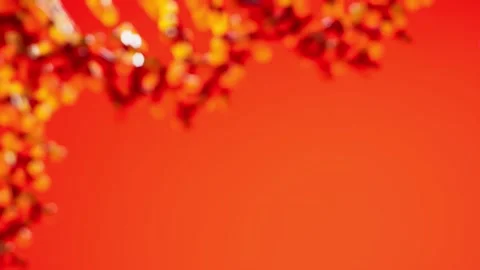 A Looping multi colored DNA rotating out of focus on orange background Stock Footage 155224710