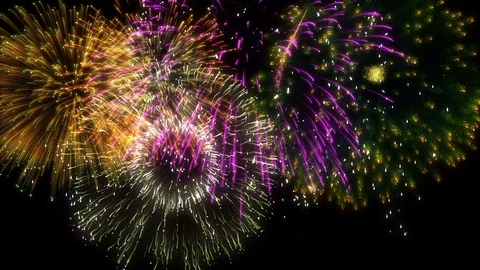 Looping Multicolored Isolated Fireworks Grand Finale Stock Footage 80537577