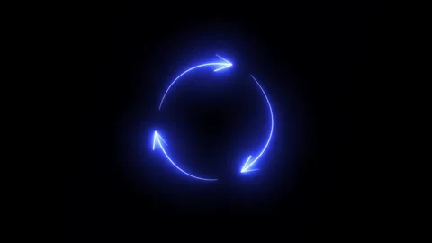 Looping Neon Arrows Circle Motion With Blue Light Effect Stock Footage 311108181