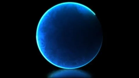 Looping neon glow effect energy ball, black background Stock Illustration