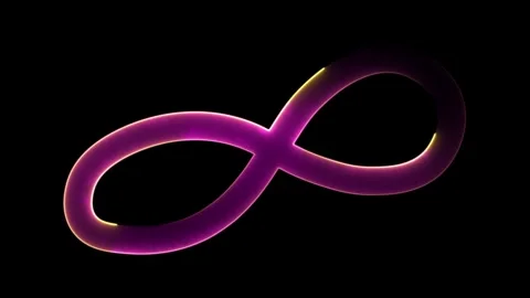 Looping neon glow effect infinity icon, black background Stock Footage 274192234