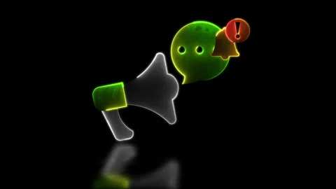 Looping neon glow effect notification message Incoming message Stock Footage 264020627