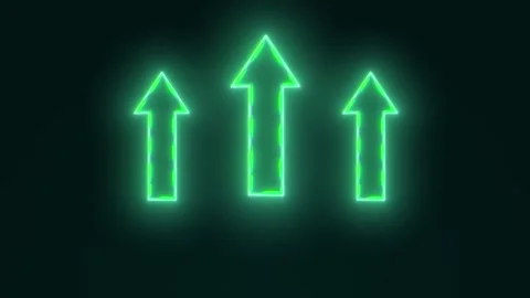Looping neon glowing arrows up. Stock Footage 306287683