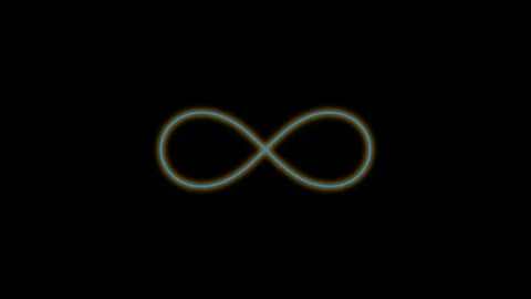Looping neon infinity symbol shifting colors on a black background for desi.. 库存影片 343249214