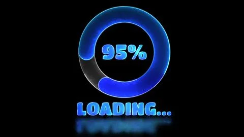 Looping neon light effect, loading icon, black background Иллюстрация