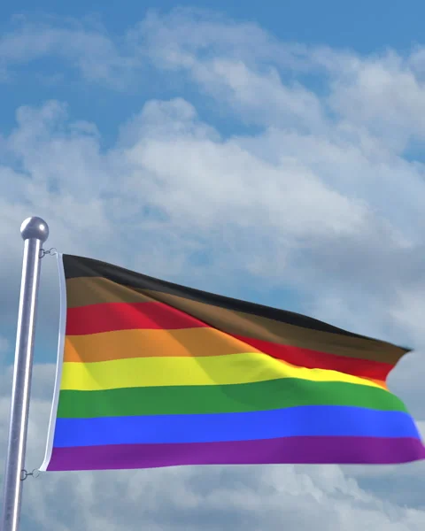 Looping New LGBT Pride Flag on flagpole Video stock 290890336