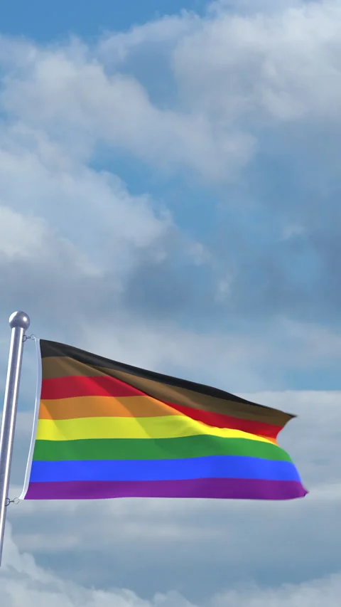 Looping New LGBT Pride Flag on flagpole 스톡 동영상 290890543