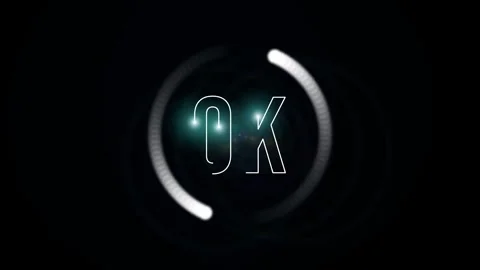 Looping OK Text Animation with Rotating Circular Light Video stock 345660132