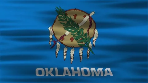 The Looping of Oklahoma waving flag. Stock Footage 312485357