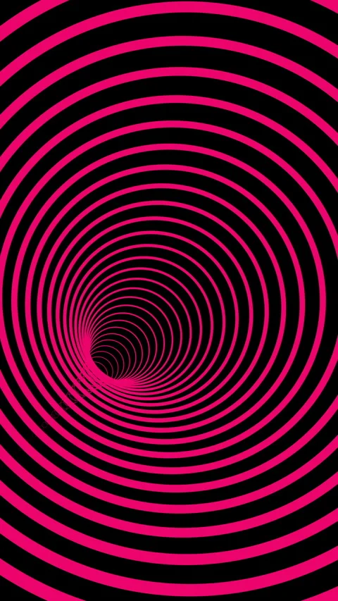 Looping optical illusion animation featuring vivid pink concentric circles Stock Footage 322599190