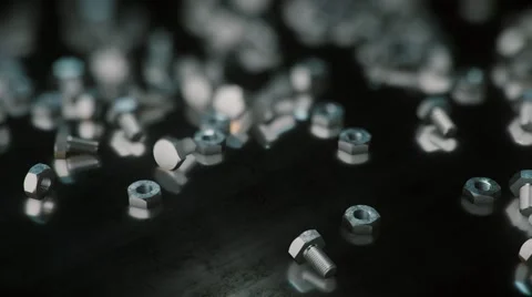 Looping Pan over an array of nuts bolts 库存影片 58696821