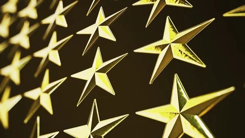 Looping Pan Over Endless Array of Gold Stars 库存影片 77899273