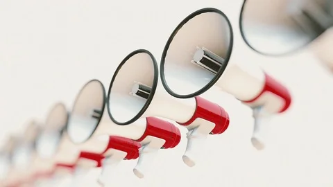 Looping Pan Over Endless Megaphone Line 库存影片 77899641