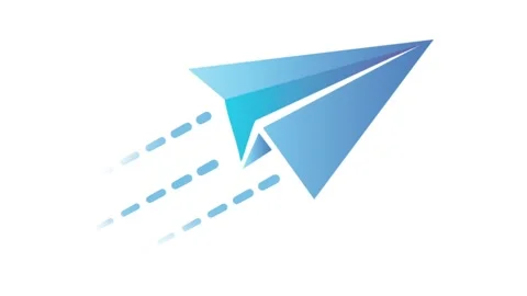 Looping Paper Plane Icon – Minimalist Vector Flight Motion Concept Stock Footage 335505677