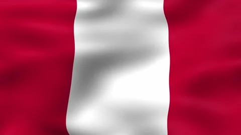 Looping peru flag waving animation seamless for background Stock Footage 307197340