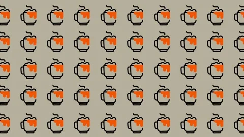Looping pixel beer mug animation pattern video background. Stock Footage 325389165