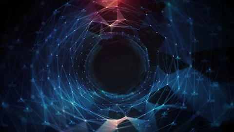 Looping Plexus technological digital Tunnel lines and dots connection Hi speed Stock Footage 166269608