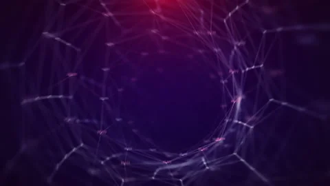 Looping Plexus technological digital Tunnel lines and dots connection Hi speed Stock Footage 166362932