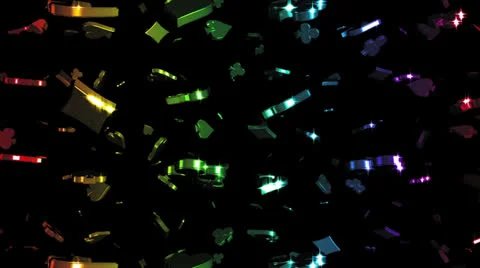Looping Rainbow Card Symbols Falling Stock Footage 22958295