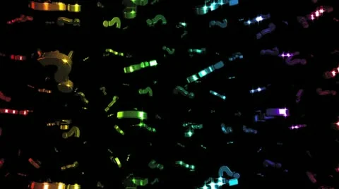 Looping Rainbow Question Marks Falling Stock Footage 22181824