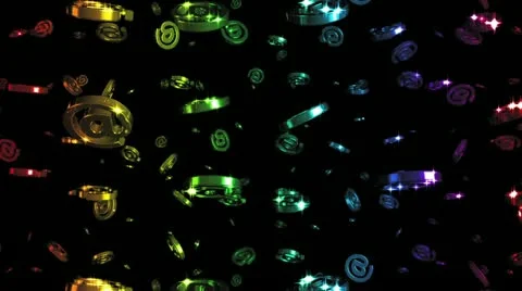 Looping Rainbow At-Signs Falling Stock Footage 22177947